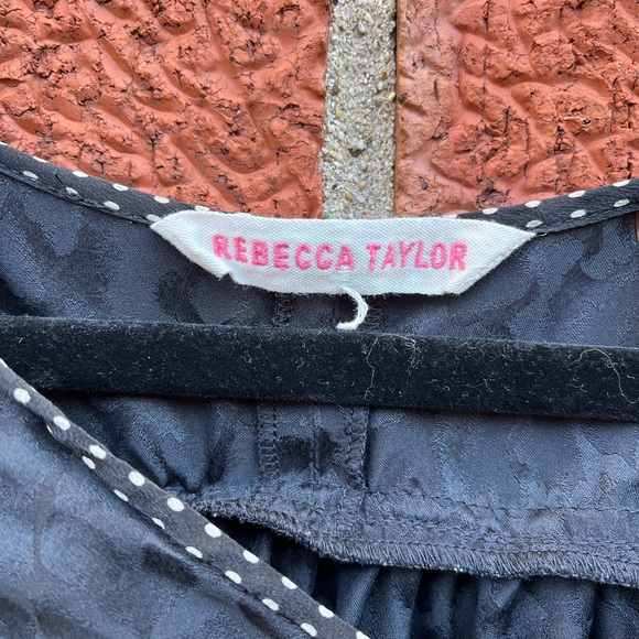Rebecca Taylor Black Cheetah Peasant Dress Silk  Small - Picture 4 of 6